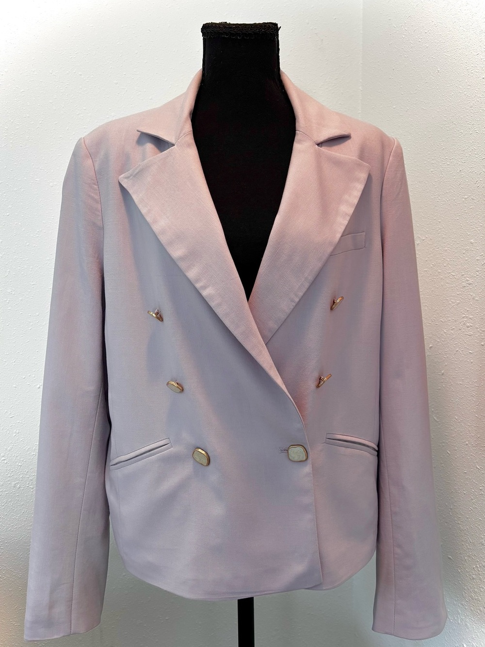 House of Harlow 1960 Double-Breasted Blazer in Misty Lilac
